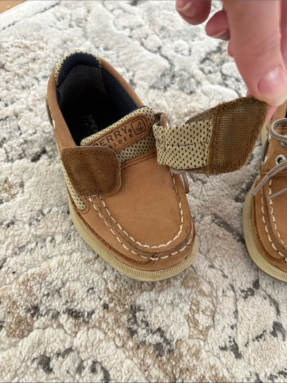 Sperry Kids Tan Suede Moccasin Boat Shoes